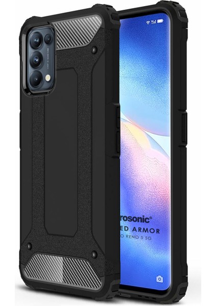 Oppo Reno 5 5g Kılıf Rugged Armor Siyah