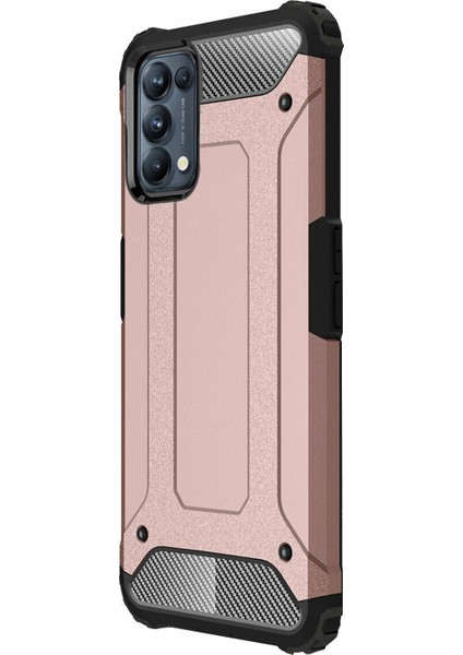 Oppo Reno 5 5g Kılıf Rugged Armor Rose Gold