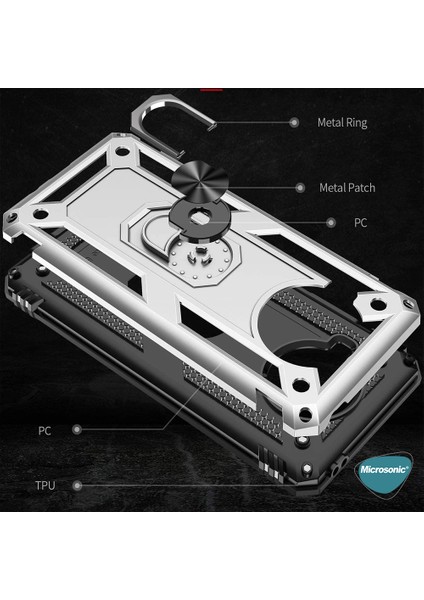 Xiaomi Redmi Note 9 Pro 5g Kılıf Military Ring Holder Siyah indirimleri