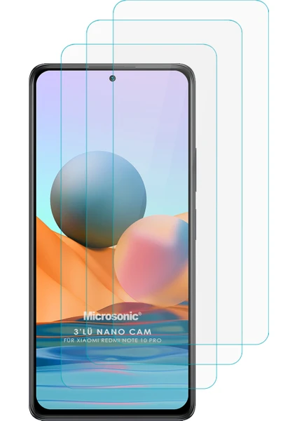 Xiaomi Redmi Note 10 Pro Screen Protector Nano Glass Cam Ekran Koruyucu (3'lü Paket)