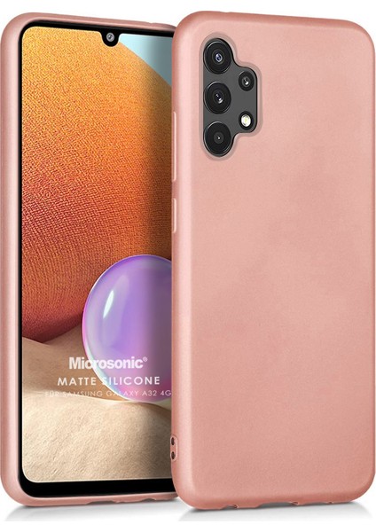 Matte Silicone Samsung Galaxy A32 4g Kılıf Rose Gold