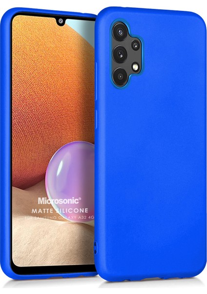 Matte Silicone Samsung Galaxy A32 4g Kılıf Mavi