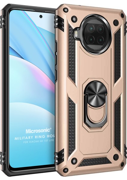 Xiaomi Mi 10T Lite Kılıf Military Ring Holder Gold