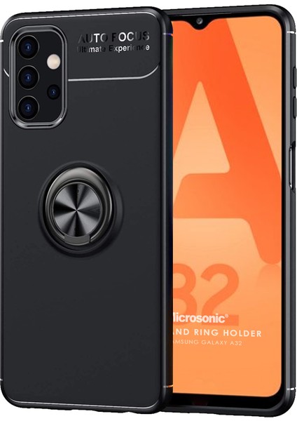 Samsung Galaxy A32 4g Kılıf Kickstand Ring Holder Siyah