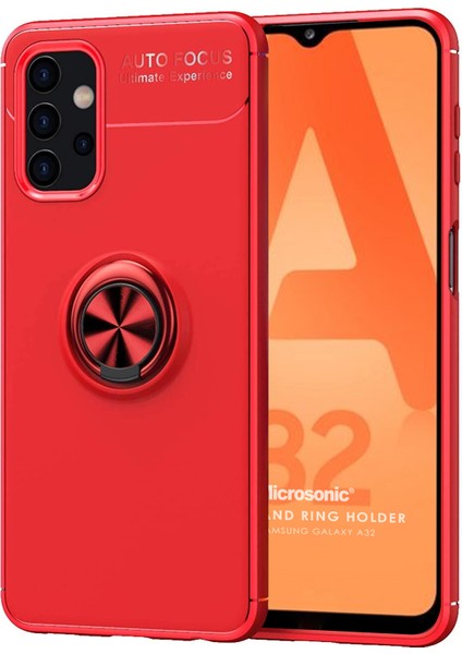 Samsung Galaxy A32 4g Kılıf Kickstand Ring Holder Kırmızı
