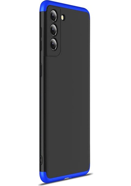 Samsung Galaxy S21 Kılıf Double Dip 360 Protective Siyah Mavi