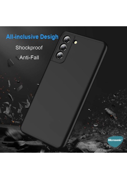Samsung Galaxy S21 Kılıf Double Dip 360 Protective Siyah Mavi