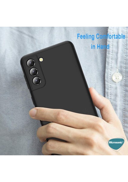 Samsung Galaxy S21 Kılıf Double Dip 360 Protective Siyah Mavi