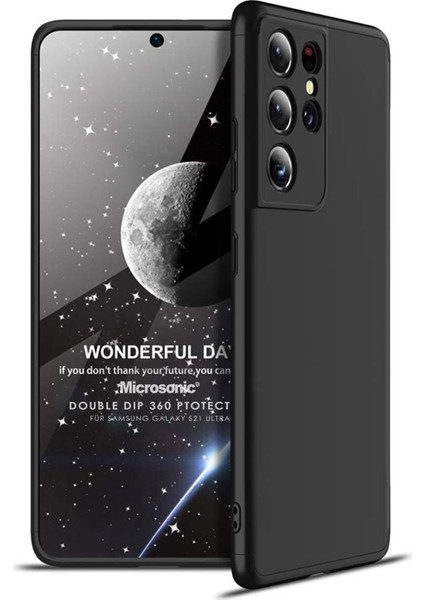 Samsung Galaxy S21 Ultra Kılıf Double Dip 360 Protective Siyah