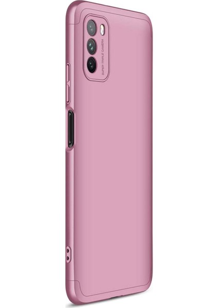 Xiaomi Poco M3 Kılıf Double Dip 360 Protective Rose Gold