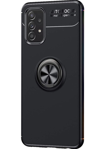 Samsung Galaxy A72 Kılıf Kickstand Ring Holder Siyah