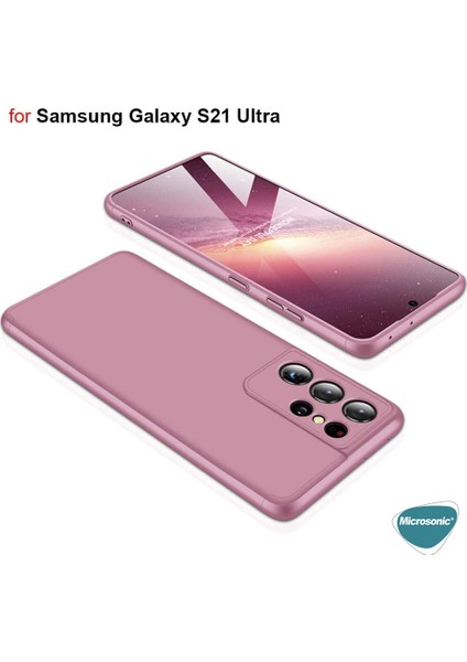 Samsung Galaxy S21 Ultra Kılıf Double Dip 360 Protective Siyah Mavi