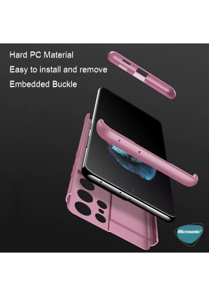 Samsung Galaxy S21 Ultra Kılıf Double Dip 360 Protective Siyah Mavi