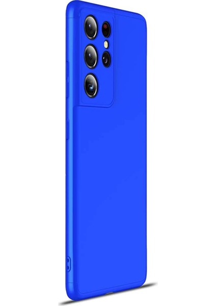 Samsung Galaxy S21 Ultra Kılıf Double Dip 360 Protective Mavi