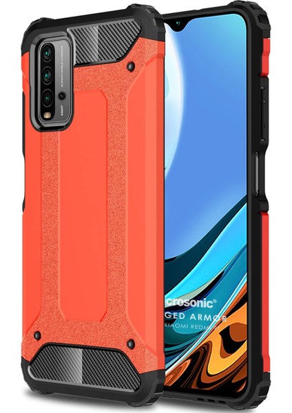 Xiaomi Redmi 9t Kılıf Rugged Armor Kırmızı