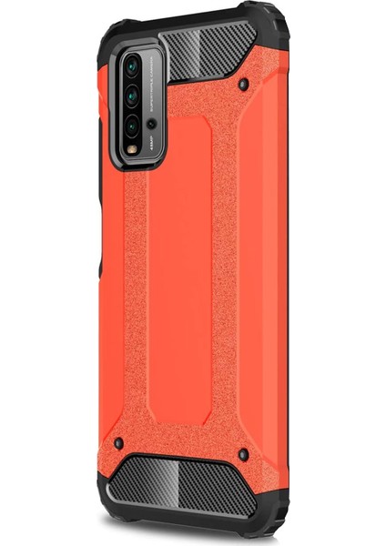 Xiaomi Redmi 9t Kılıf Rugged Armor Kırmızı