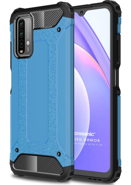 Xiaomi Redmi Note 9 4g Kılıf Rugged Armor Mavi
