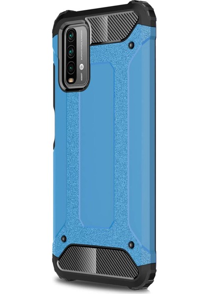 Xiaomi Redmi Note 9 4g Kılıf Rugged Armor Mavi