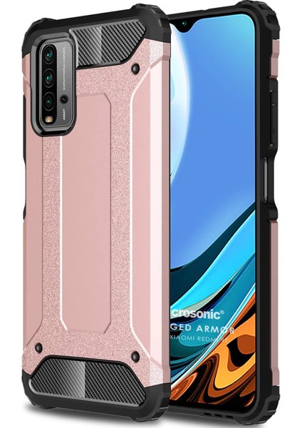 Xiaomi Redmi 9t Kılıf Rugged Armor Rose Gold