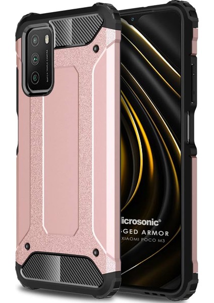 Xiaomi Poco M3 Kılıf Rugged Armor Rose Gold