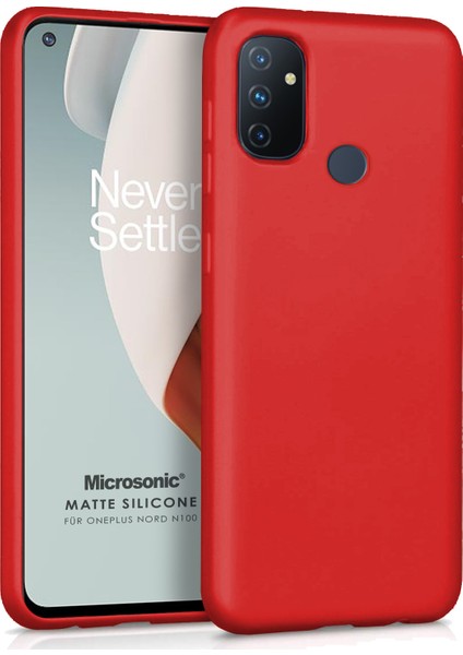 Matte Silicone Oneplus Nord N100 Kılıf Kırmızı