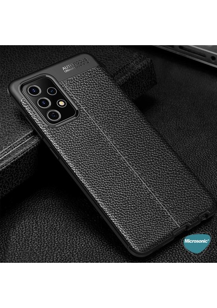 Samsung Galaxy A52 Kılıf Deri Dokulu Silikon Lacivert fırsatları