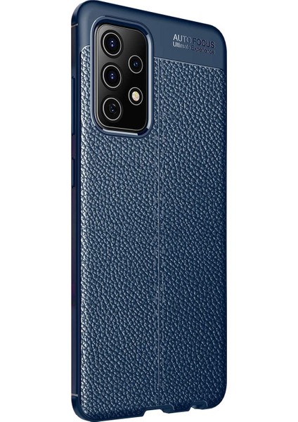 Samsung Galaxy A72 Kılıf Deri Dokulu Silikon Lacivert fiyatları