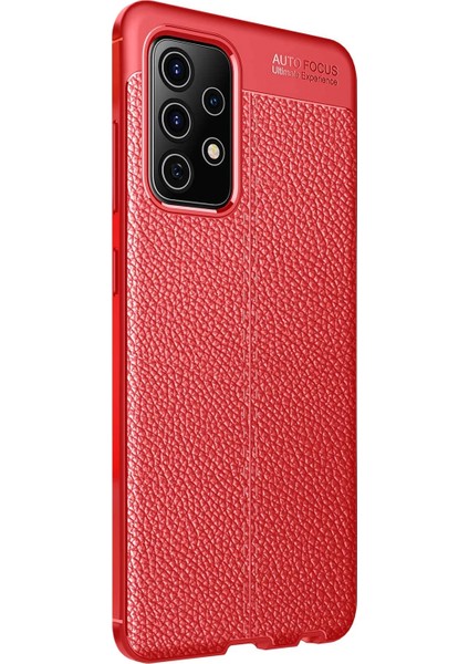 Samsung Galaxy A72 Kılıf Deri Dokulu Silikon Kırmızı fiyatları