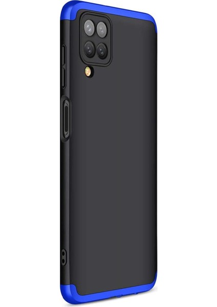 Samsung Galaxy A12 Kılıf Double Dip 360 Protective Siyah Mavi fiyatları