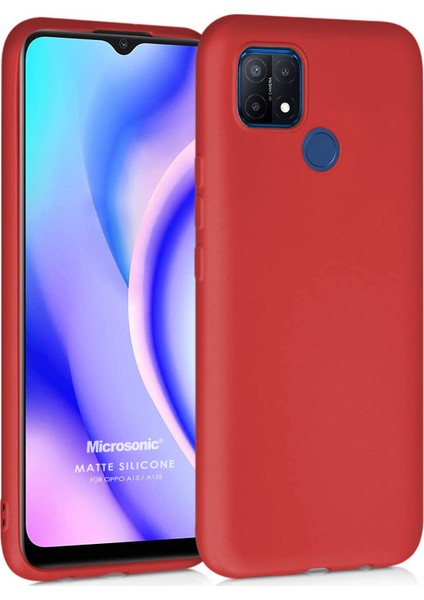 Matte Silicone Oppo A15 Kılıf Kırmızı