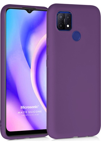 Matte Silicone Oppo A15S Kılıf Mor