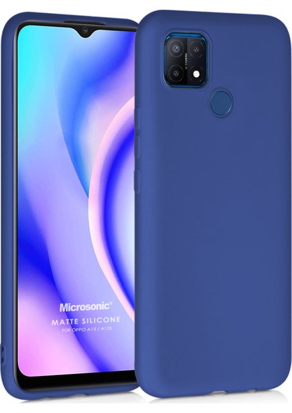 Matte Silicone Oppo A15S Kılıf Lacivert