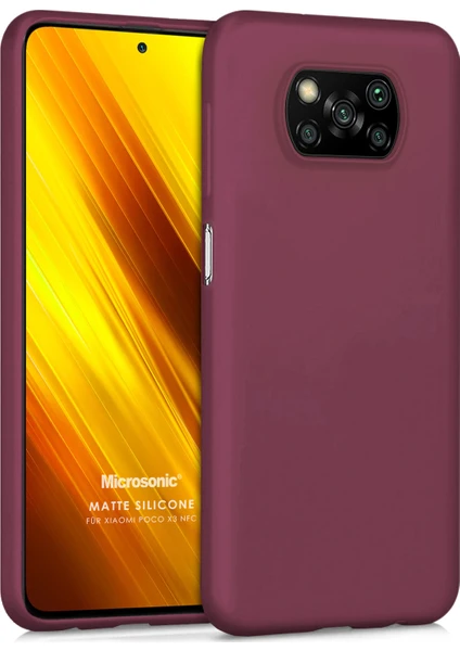 Matte Silicone Xiaomi Poco X3 Pro Kılıf Mor