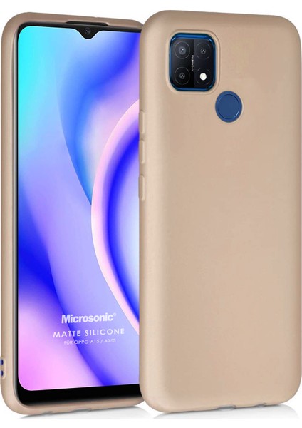 Matte Silicone Oppo A15S Kılıf Gold