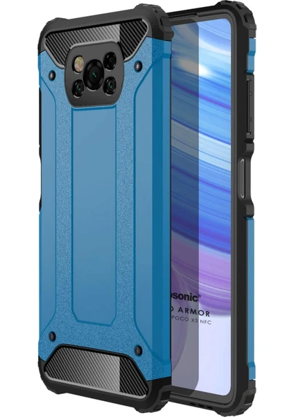 Xiaomi Poco X3 Pro Kılıf Rugged Armor Mavi