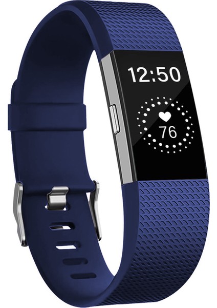 Fitbit Charge 2 Kordon, Silicone Sport Band Lacivert
