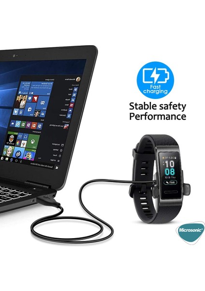 Huawei Band 4 Pro Manyetik USB Şarj Kablosu Siyah