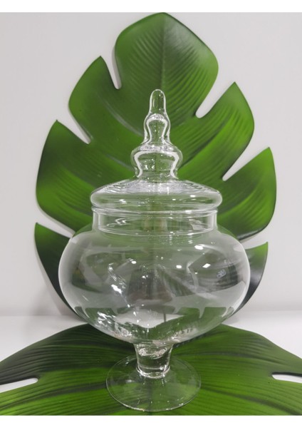 Cam Ayaklı Kurabiyelik El Yapımı 16 x 31 cm.