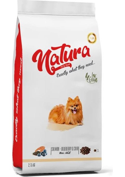 Natura Somon Etli, Yaban Mersinli, Chia Tohumlu Küçük Irk Köpek Maması 2.75 kg