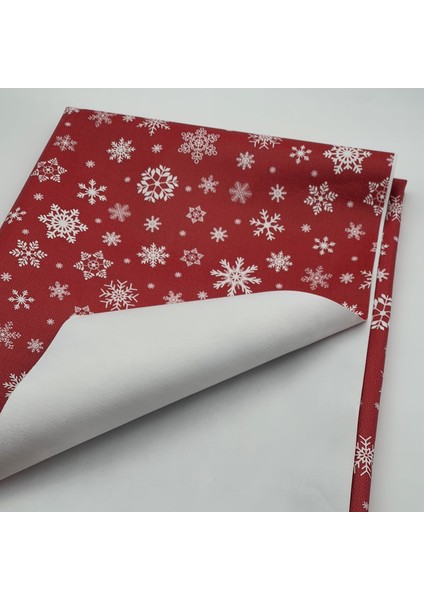 Kar Desen Kırmızı Astarlı Silinebilir Muşamba Masa Örtüsü fiyatları