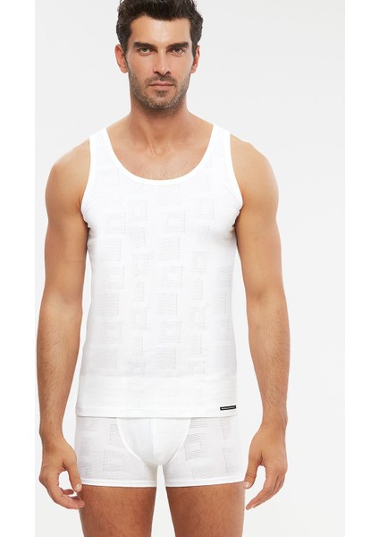 Erkek Modal Anka Atlet S-2xl Beyaz