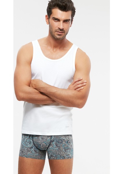 Erkek Penye Likra Scott Atlet 2 Li Beyaz S-2xl