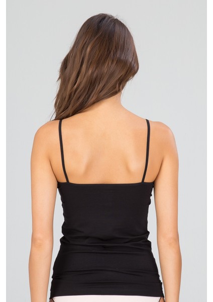 Kadın Penye Likra Ince Askılı Basic Top Atlet 2 Li Siyah S-Xl fiyatları