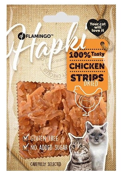 Hapki Glutensiz Tavuklu Şerit Kedi Ödülü 50 gr