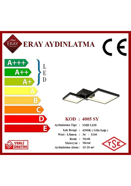 4005 Siyah LED Avize