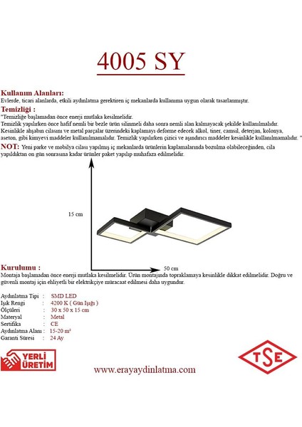 4005 Siyah LED Avize