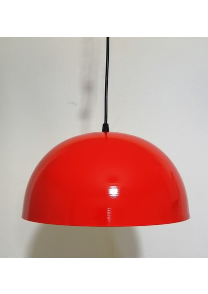modern,rustik,vintage mutfak,oda,cafe,oteller için kırmızı 1xe27 metal sarkıt avize çap:40cm
