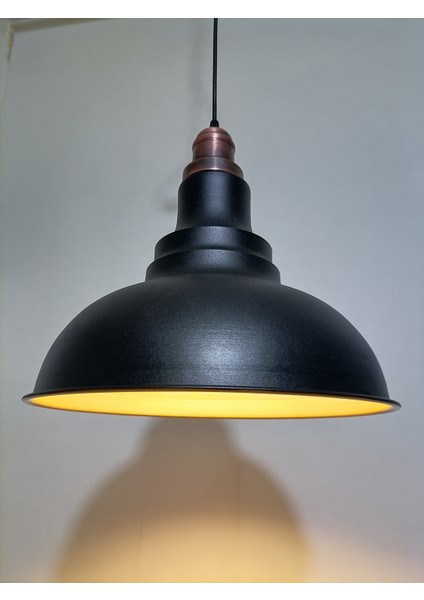 modern,rustik,vintage mutfak,oda,cafe,oteller için siyah 1xe27 metal sarkıt avize çap:34cm