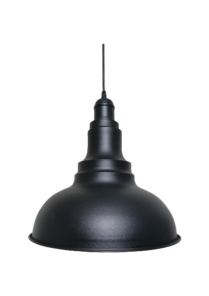 Retro,rustik,modern siyah Oda,mutfak,cafeler Için Tekli Metal Sarkıt Avize ÇAP:34CM