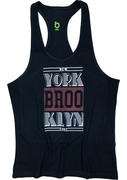 Unisex Siyah Fitness Gym Tank Top Sporcu Atleti Nybk
